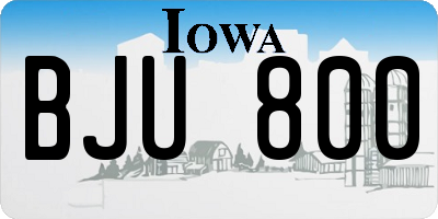 IA license plate BJU800
