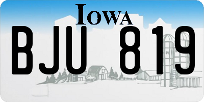 IA license plate BJU819