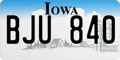 IA license plate BJU840