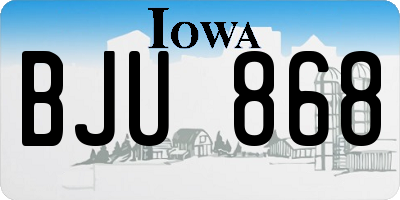 IA license plate BJU868