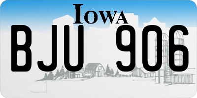 IA license plate BJU906