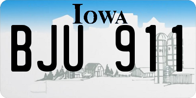 IA license plate BJU911