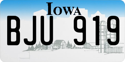 IA license plate BJU919