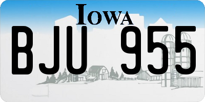 IA license plate BJU955