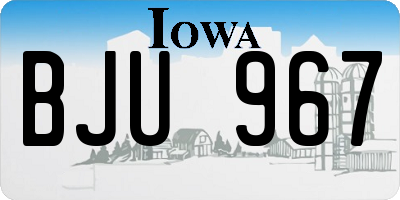 IA license plate BJU967