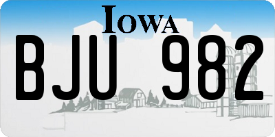 IA license plate BJU982