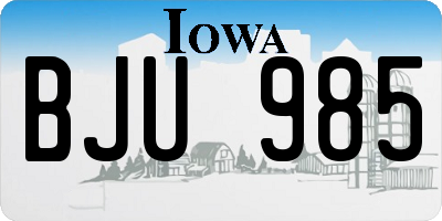 IA license plate BJU985