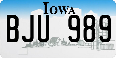 IA license plate BJU989
