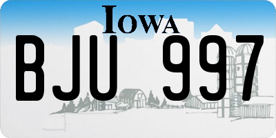IA license plate BJU997