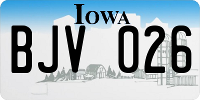 IA license plate BJV026