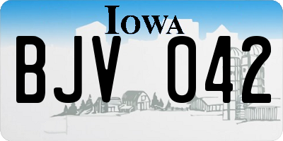 IA license plate BJV042