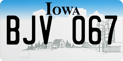 IA license plate BJV067