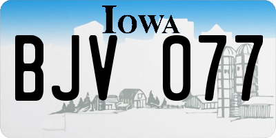 IA license plate BJV077