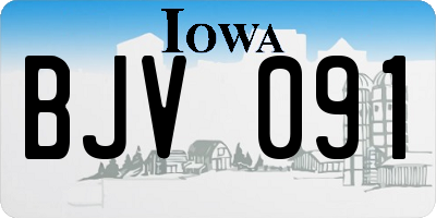 IA license plate BJV091