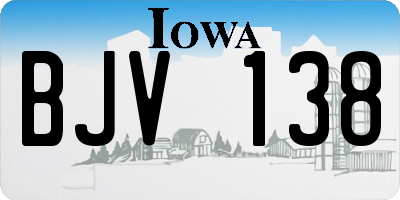 IA license plate BJV138