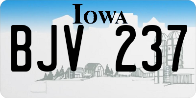 IA license plate BJV237