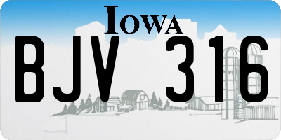 IA license plate BJV316