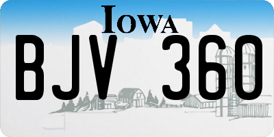 IA license plate BJV360