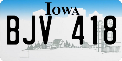 IA license plate BJV418