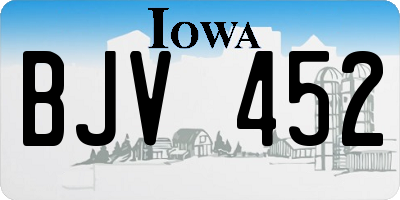 IA license plate BJV452