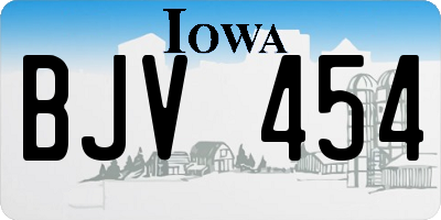 IA license plate BJV454
