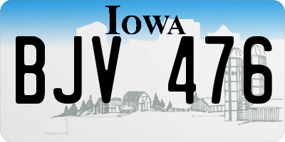 IA license plate BJV476