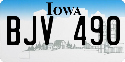 IA license plate BJV490
