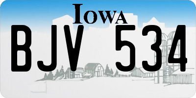 IA license plate BJV534