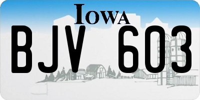 IA license plate BJV603