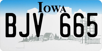IA license plate BJV665