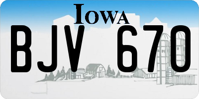 IA license plate BJV670