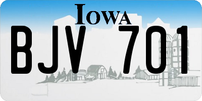 IA license plate BJV701