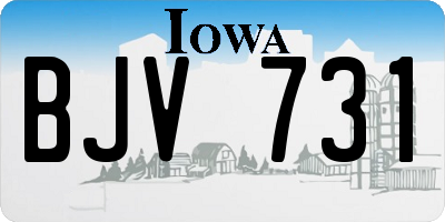 IA license plate BJV731