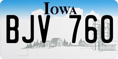IA license plate BJV760