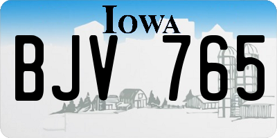IA license plate BJV765