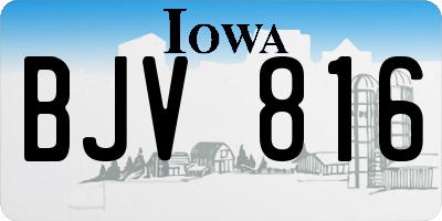 IA license plate BJV816