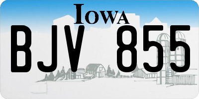 IA license plate BJV855