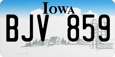 IA license plate BJV859