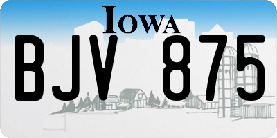 IA license plate BJV875