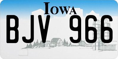 IA license plate BJV966
