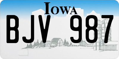 IA license plate BJV987