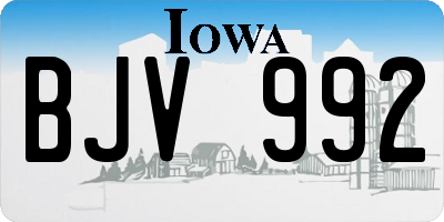 IA license plate BJV992