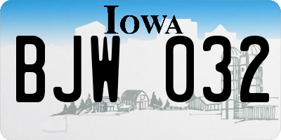 IA license plate BJW032