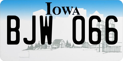 IA license plate BJW066