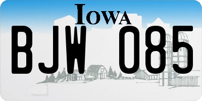 IA license plate BJW085