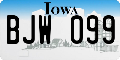 IA license plate BJW099