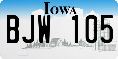 IA license plate BJW105