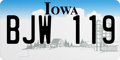 IA license plate BJW119