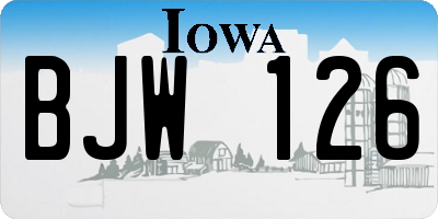 IA license plate BJW126
