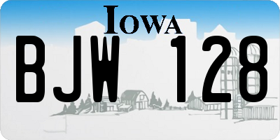IA license plate BJW128